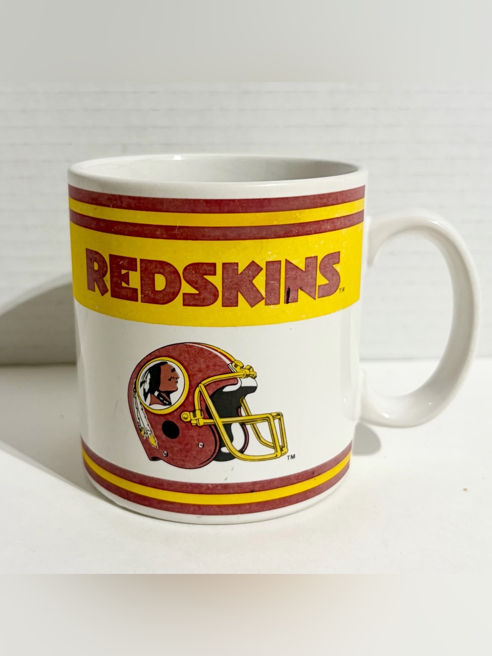 Washington Redskins Coffee Mug Russ Berrie Ceramic White NFL Logo Vintage